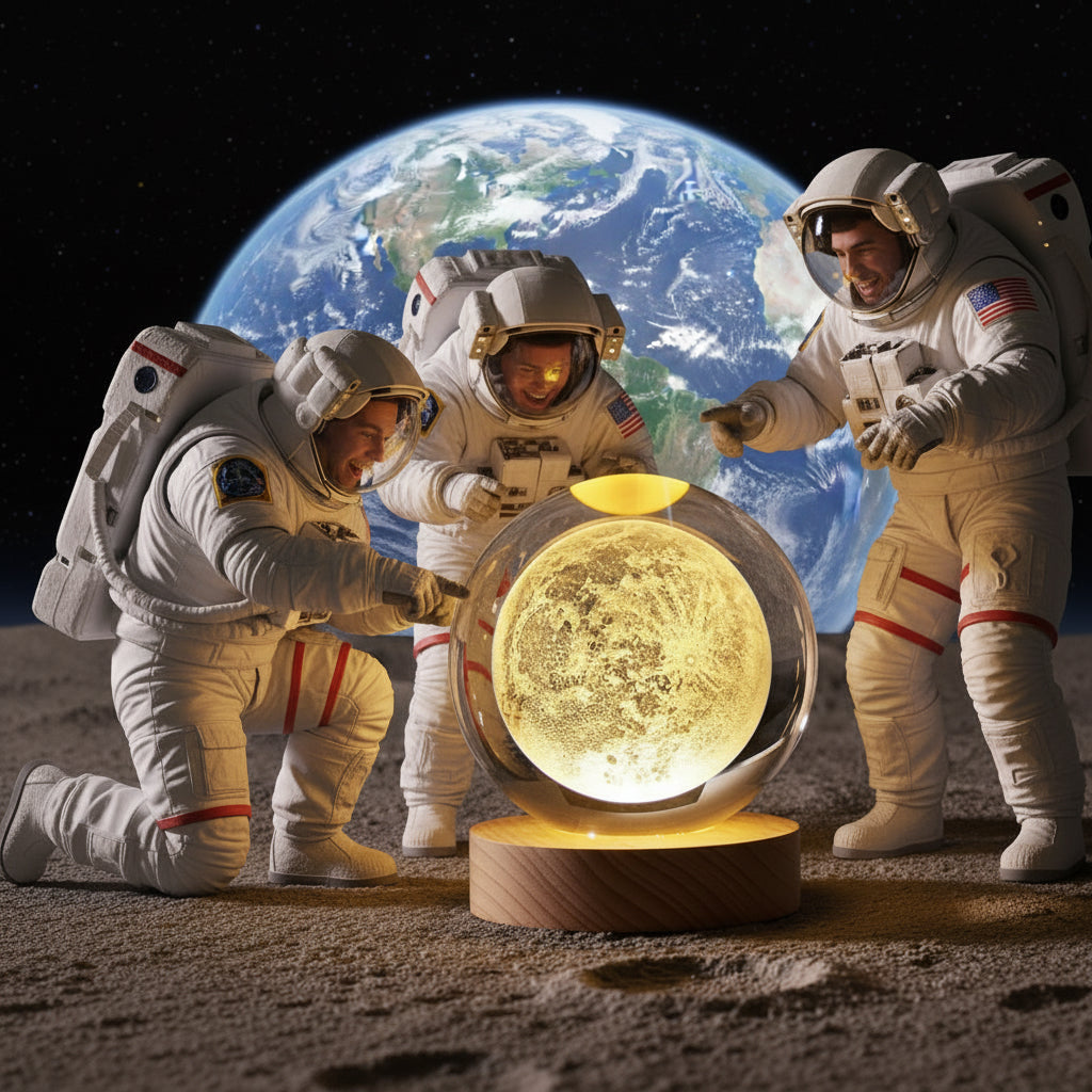 3D Crystal Ball Lamp Laser Engraved Galaxy Planet Moon Saturn LED Night Light Home Decor Valentine'S Day Father'S Day Gift