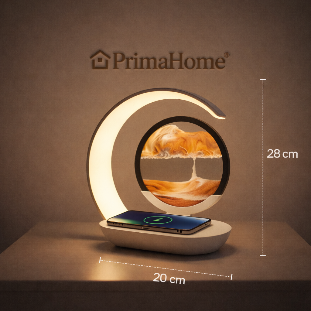 PrimaHome™ Swiss GravityGlow – LED Sandscape Lampe mit Wireless Charging