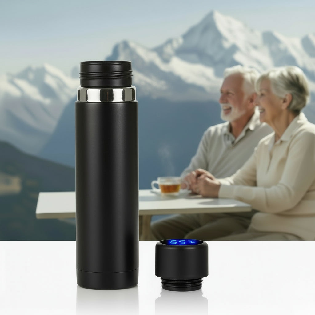 PrimaHome™ – Intelligente Edelstahl-Thermoflasche mit Temperaturanzeige (500 ml)
