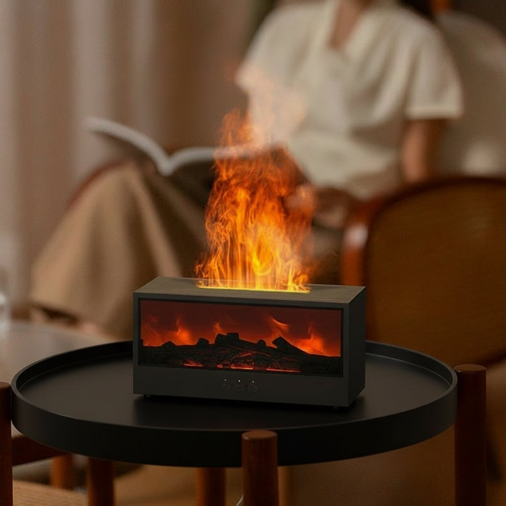 PrimaHome™ Swiss FlameAura – 7-Farb LED Aroma-Feuerlampe