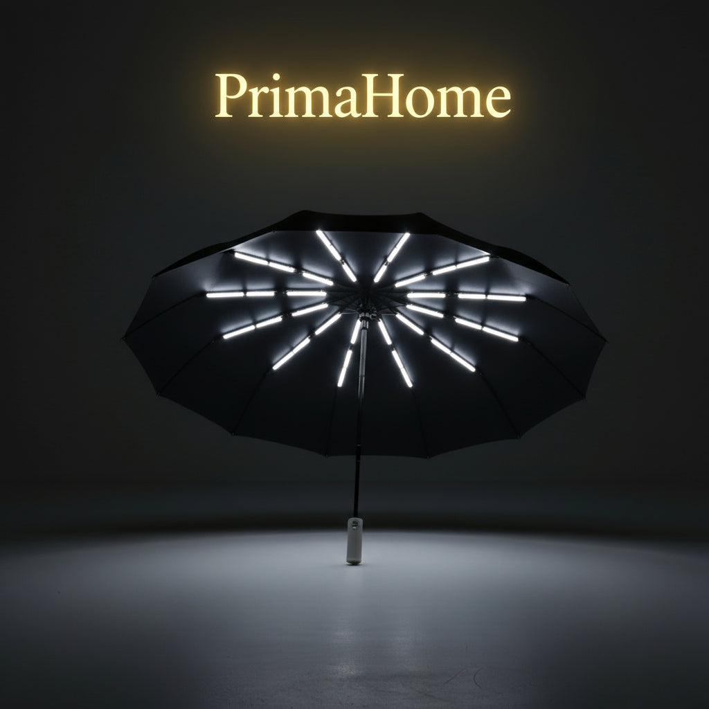 PrimaHome™ SwissLight Umbrella – LED Regenschirm mit Schweizer Design