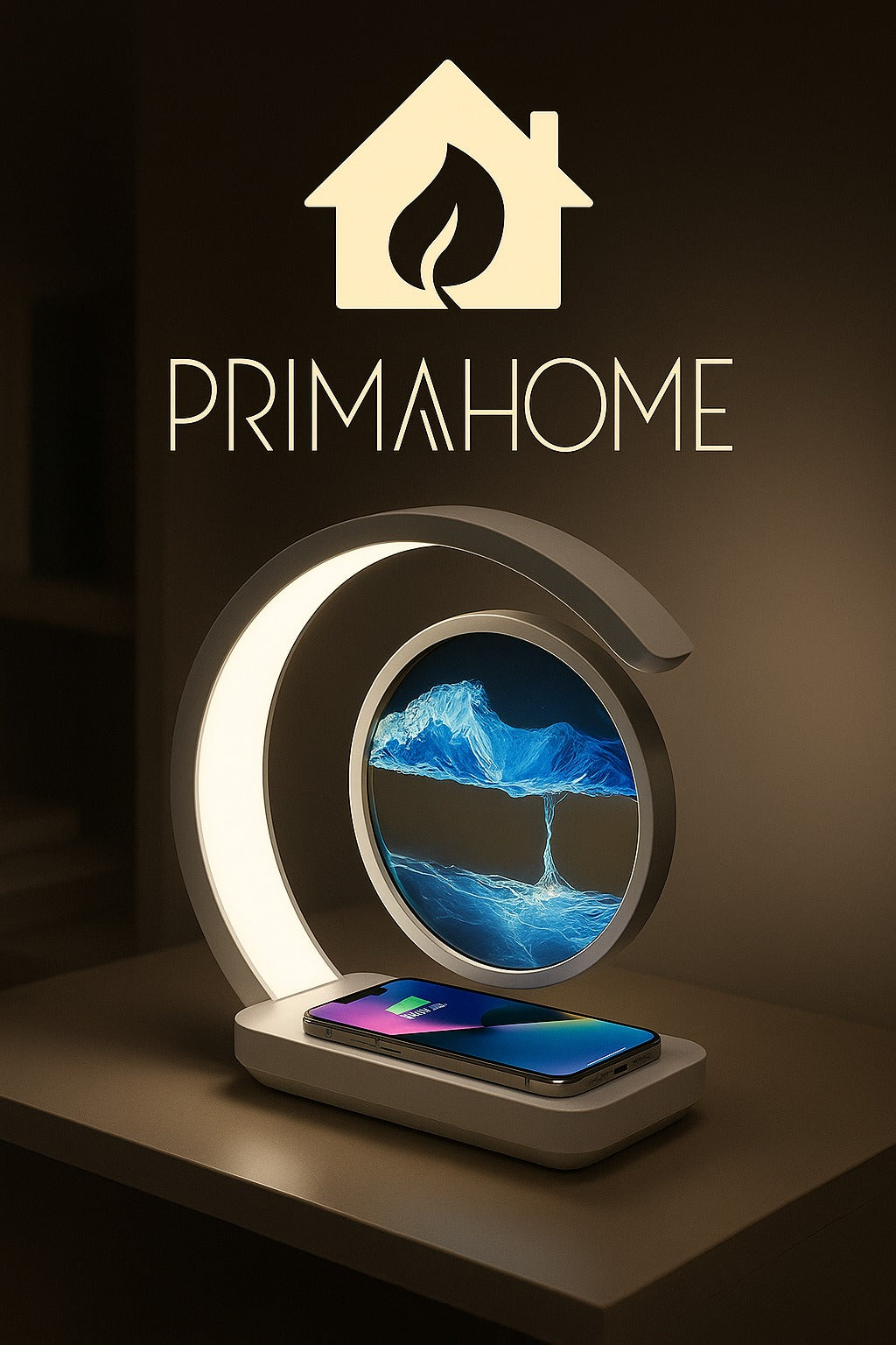 PrimaHome™ Swiss GravityGlow – LED Sandscape Lampe mit Wireless Charging