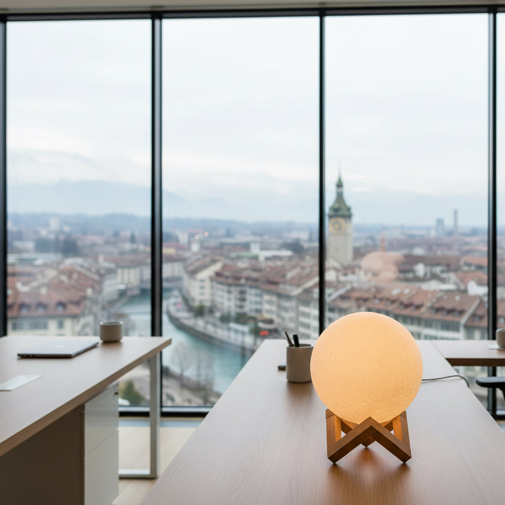 D5 8Cm Moon Lamp LED Night Light Battery Powered with Stand Starry Lamp Bedroom Decor Night Lights Kids Gift Moon Lamp Xmas Gift