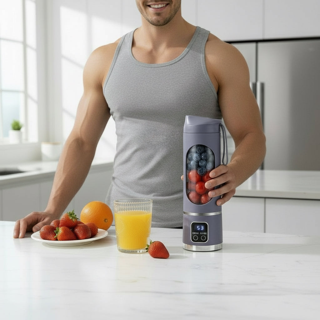 PrimaHome™ SwissBlend Pro – Tragbarer Smoothie-Mixer mit Display