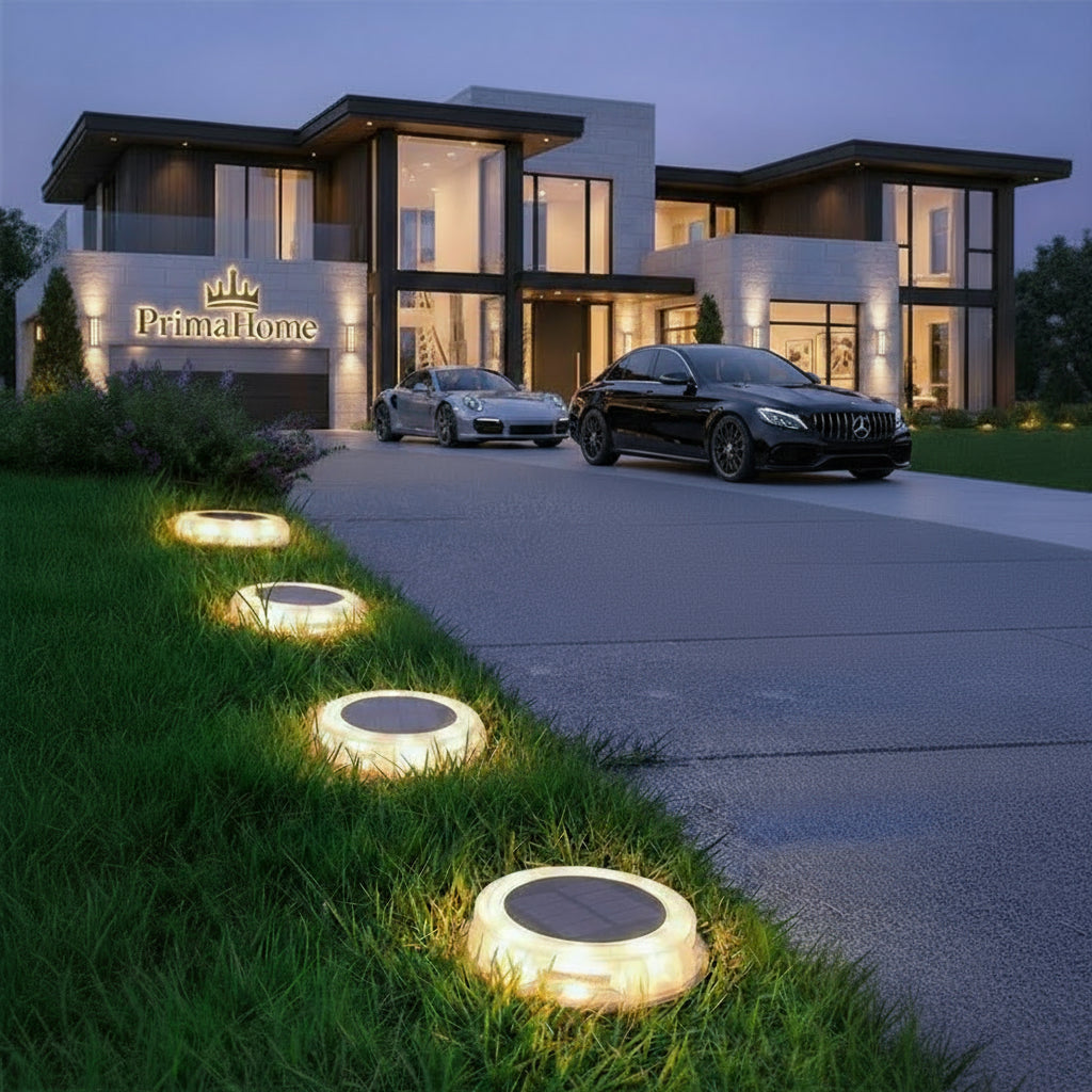 LED Solar Lawn Lights Outdoor Waterproof Solar Powered Buried Street Lamp Garden Villa Decorative Solar Light White Warm