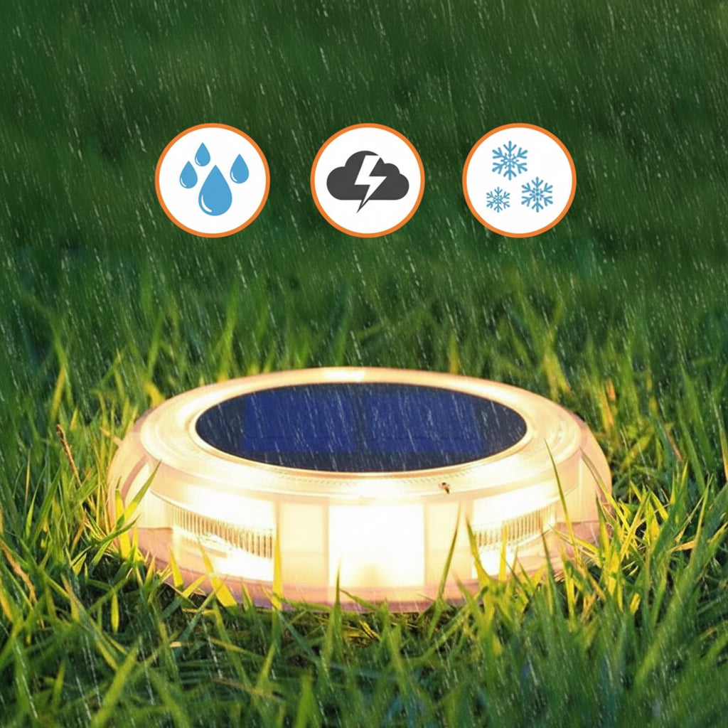 LED Solar Lawn Lights Outdoor Waterproof Solar Powered Buried Street Lamp Garden Villa Decorative Solar Light White Warm