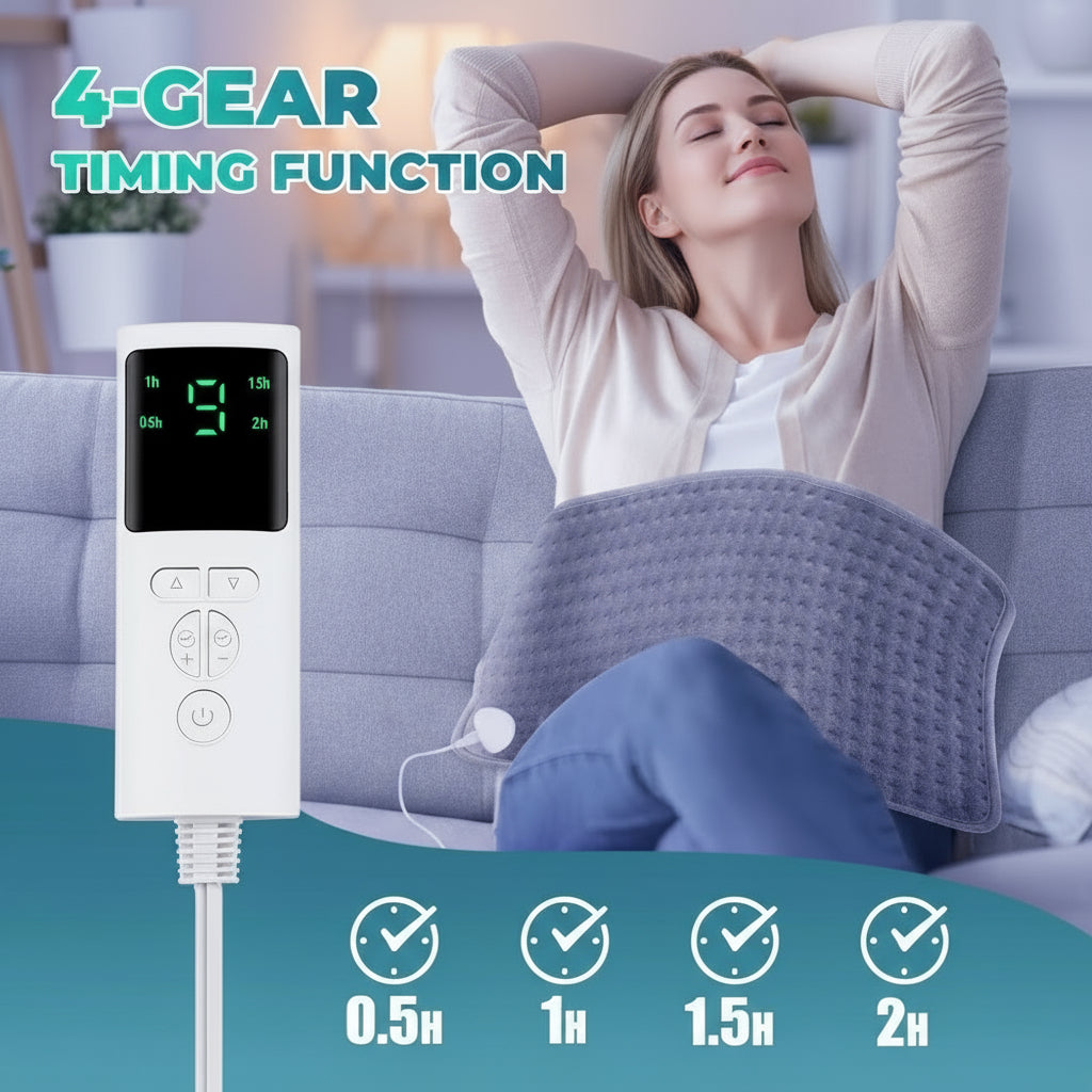 Electric Heating Pad Blanket 9 Level 4 Mode Timer Heating Pad for Shoulder Neck Back Spine Leg Winter Warm